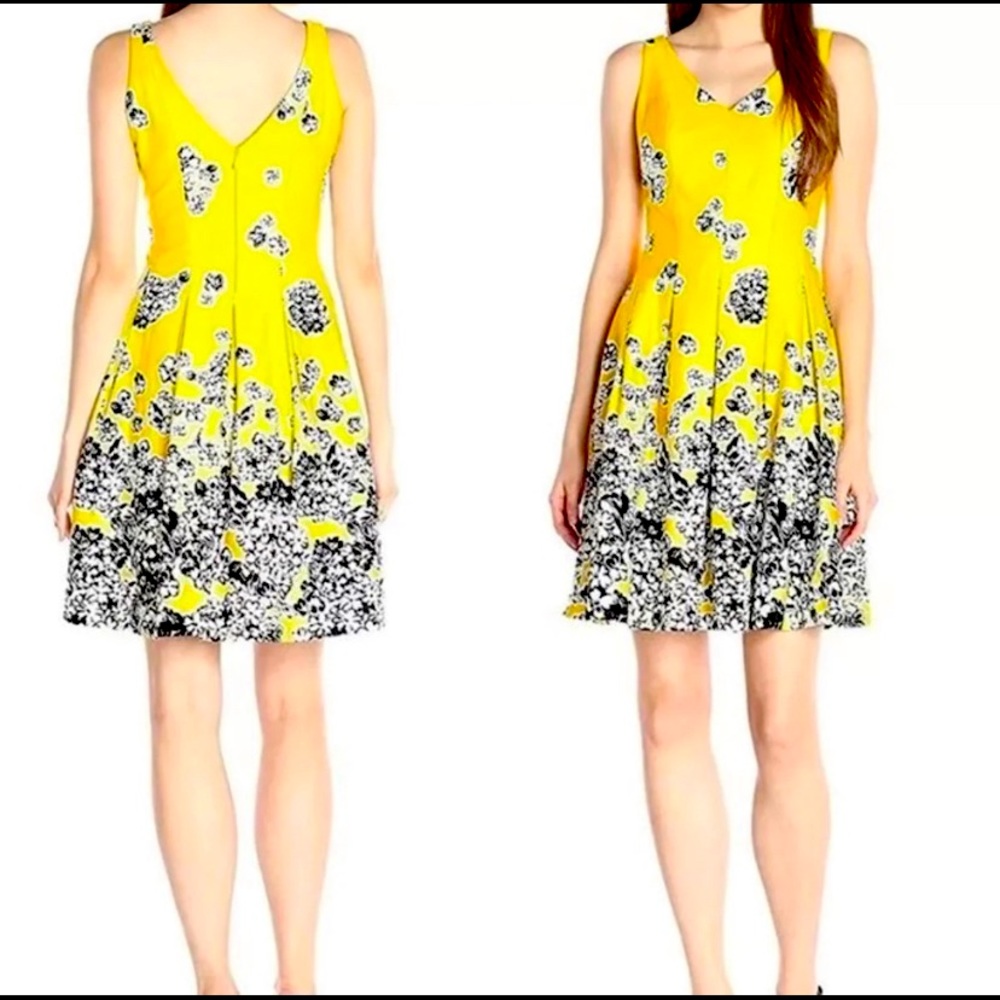 NWT Nine West bright yellow dress floral